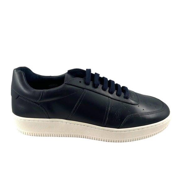 SANDRO MAGIC BLACK PERFORATED TOE SIX EYELET LOW TOP SNEAKERS IN DARK NAVY SZ9US main image 6